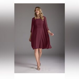 Azazie Shirley Dress in Cabernet (size A14)